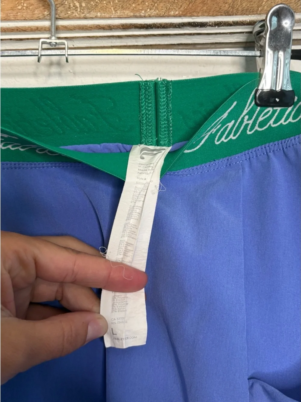 Fabletics Periwinkle Athletic Skort with Green Logo Waistband - Picture 8 of 8